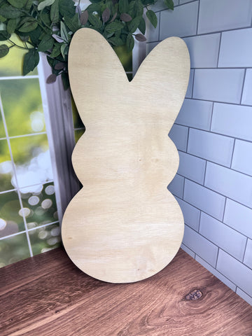 18 inch wood bunny with stake for outdoors - wood for painting