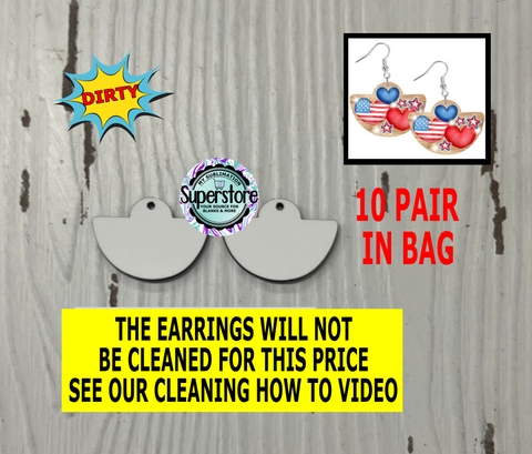 Dirty Bag - Earrings - Boho round - Size 1.5 - Single Sided - 10 pair per bag