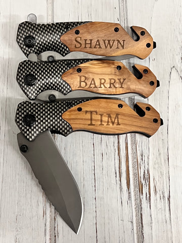 Engraved finished knives