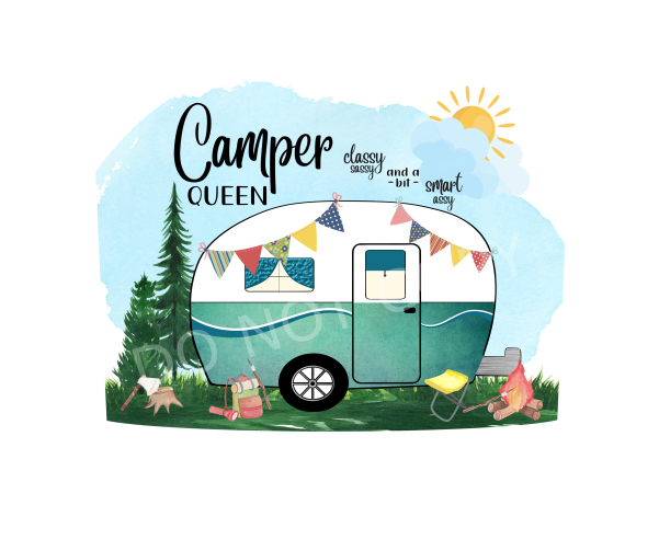 Happy Camper 20oz Tumbler Template, Camper Tumbler Design, Camping