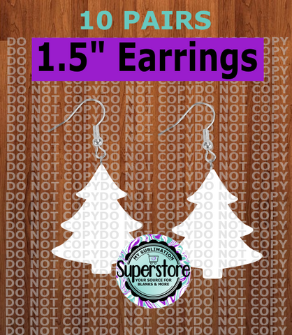 Christmas tree earrings size 1.5 inch - BULK PURCHASE 10pair