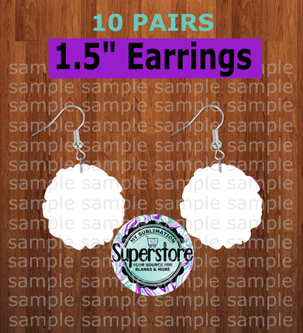 Wood slice earrings size 1.5 inch - BULK PURCHASE 10pair