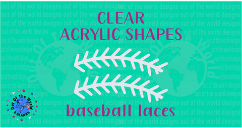 Acrylic Shapes - 2pc Baseball laces - 9 inches