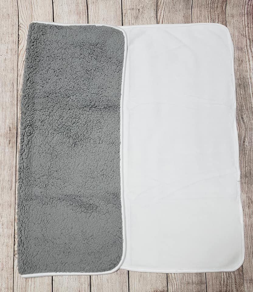 30x40 Sherpa grey with white fleece baby blanket Custom made for