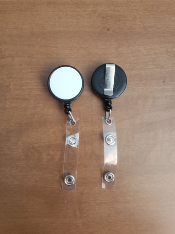 Badge reels with sublimation disc - 1pc or 10pc bulk optin