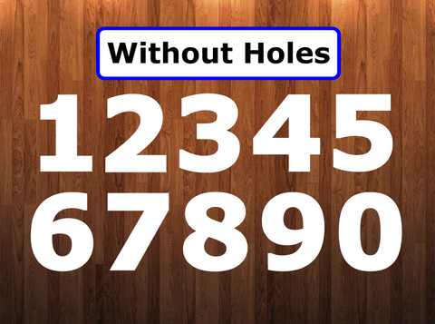 WithOUT holes - Numbers 0-9 - 6 different sizes - Sublimation Blanks