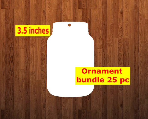 Mason Jar shape 10pc or 25 pc  Ornament Bundle Price