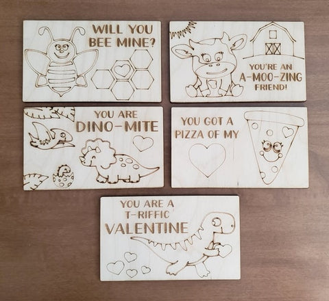 5pc or 10pc - 5x3 inch Wood Valentine Day Blanks For Painting