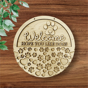 Welcome hope you like dogs unfinished Wood Round DIY Kit