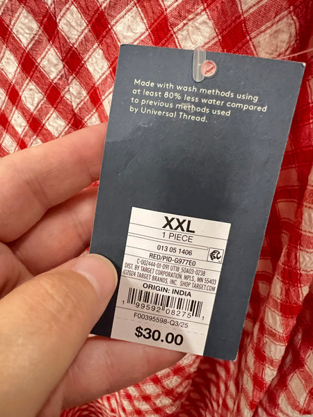 Red check skirt new with tags