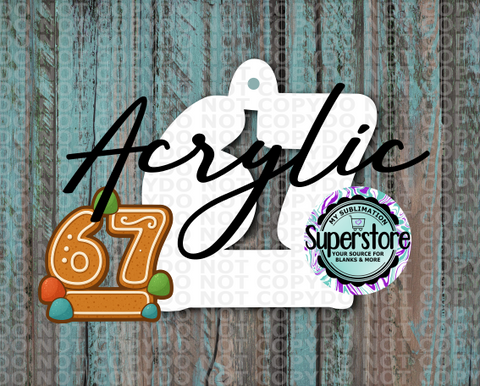 Clear Acrylic - 67 Gumball Ornament -  With or Without Hole  - Sublimation Acrylic