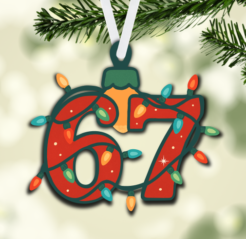 Clear Acrylic - 67 Light Ornament -  With or Without Hole  - Sublimation Acrylic