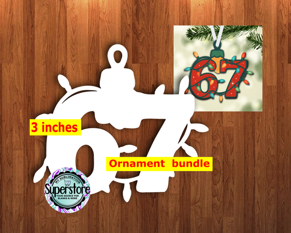 67 Light Ornament - With Hole or NO HOLE Bundle - ornament bundle price - MDF sublimation blank