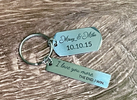 Engrave personalized keychain - finished product