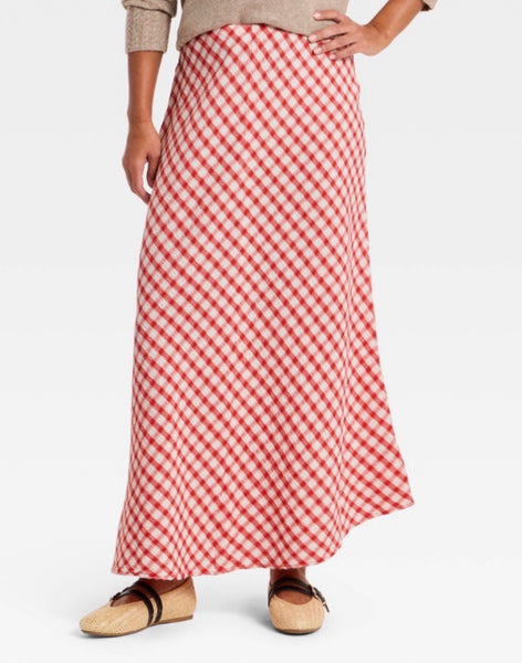 Red check skirt new with tags