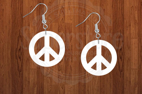 (1 inch size) Peace sign earrings  - BULK PURCHASE 10pairs