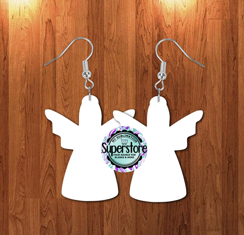 Angel - earrings 3 sizes 1, 1.5 inch or 2 inch MDF - BULK PURCHASE 10pair