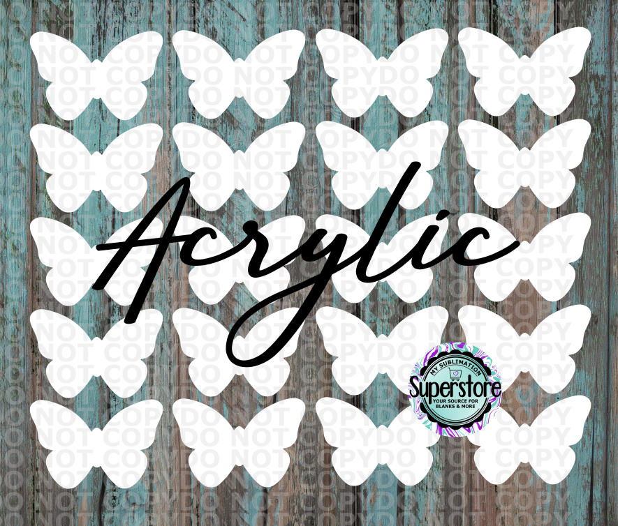 Acrylic Butterfly 10 or 20 count  1.5 & 2 inch size - Sublimation Acrylic