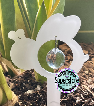 Crystal - Clear or Glitter - Acrylic Bee Garden Stake - Sublimation Acrylic