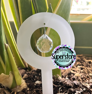 Crystal - Clear or Glitter - Acrylic Round Garden Stake - Sublimation Acrylic
