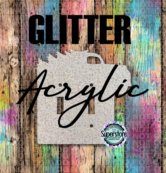 Glitter Acrylic - Double Light Switch Cover - Truck with tree  - Sublimation Acrylic