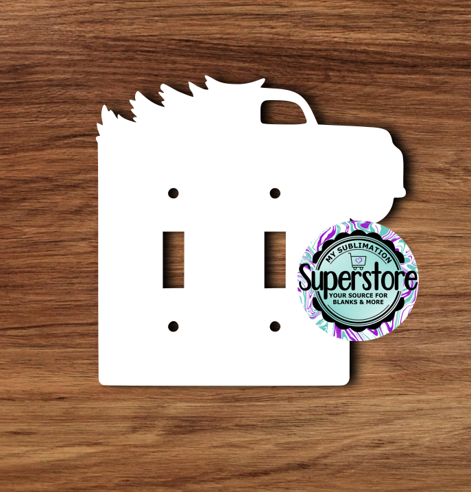 Double Light Switch Cover - Truck With Tree - MDF Sublimation Blank