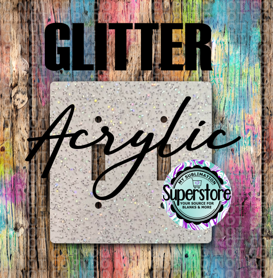 Glitter Acrylic - Double Light Switch Cover - Sublimation Acrylic