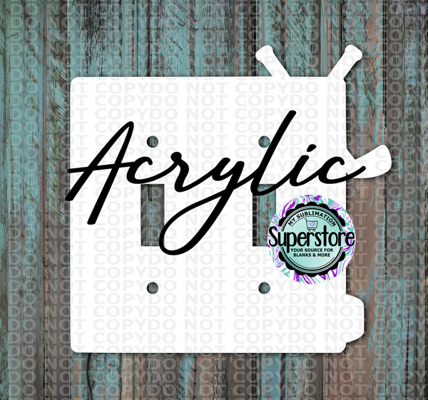 Clear Acrylic - Double Light Switch Cover - Hockey - Sublimation Acrylic