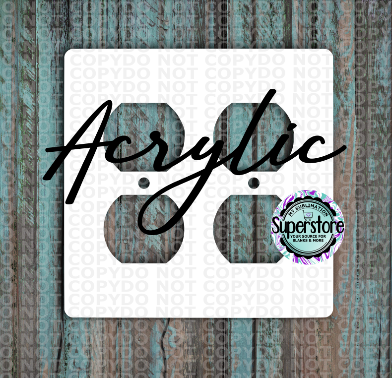 Clear Acrylic - Double Outlet Cover - Sublimation Acrylic