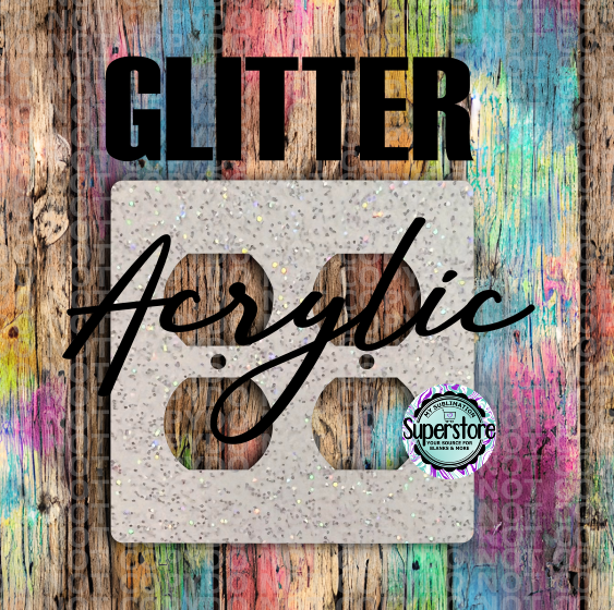Glitter Acrylic - Double Outlet Cover - Sublimation Acrylic