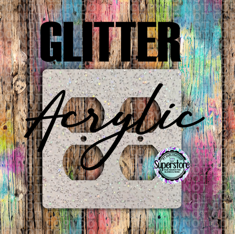 Glitter Acrylic - Double Outlet Cover - Sublimation Acrylic
