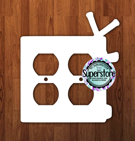Double Outlet Cover - Hockey - MDF Sublimation Blank