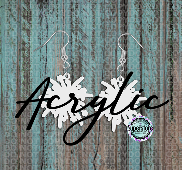 Clear Acrylic - Firework Burst -  Earrings -  5 & 10 pairs 1.5 & 2 inch size - Sublimation Acrylic