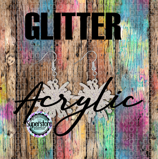 Glitter Acrylic - Firework burst -  Earrings - 5 & 10 pairs 1.5 & 2 inch size - Sublimation Acrylic