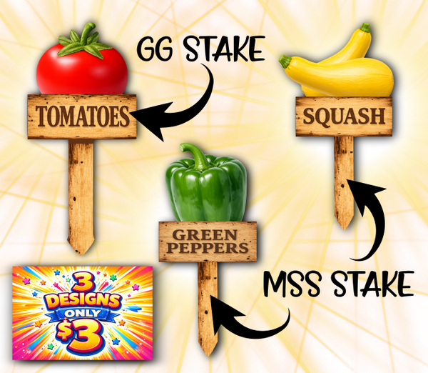 Digital Download - 3pc Garden Stake Design BUNDLE - Made for our blanks