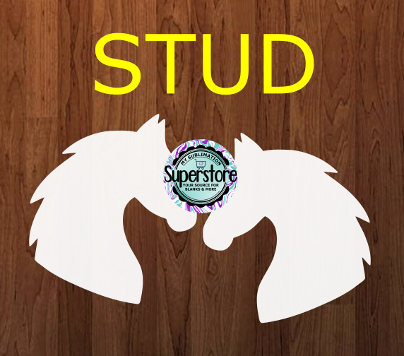 10 or 20 pair bulk buy - Horse  .60 inch studs for earrings