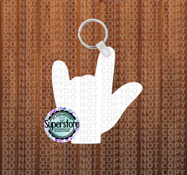 I love you ASL keychain - Single sided sublimation mdf blank
