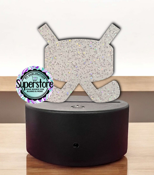 GLITTER Acrylic Hockey Puck Light Base Blank  - Sublimation Acrylic