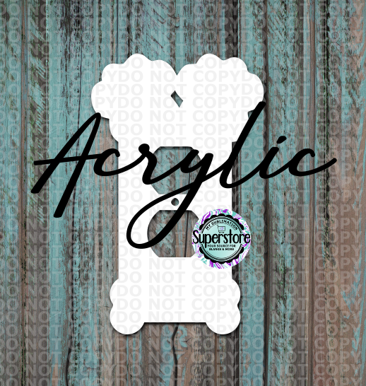 Clear Acrylic - Outlet Cover - Dog Paw With Bone - MDF Sublimation Blank