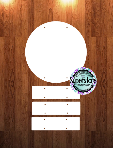 Round - 4pc bundle - With top holes hanging boards - Sublimation blank