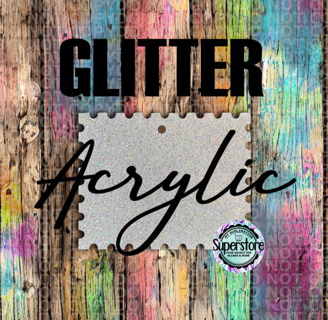 Horizontal  GLITTER Acrylic Stamp -  With or Without Hole  - Sublimation Acrylic