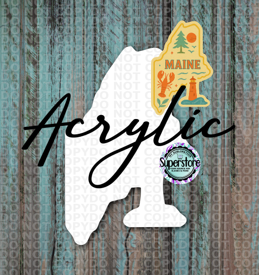 Clear Acrylic - Special Maine -  With or Without Hole  - Sublimation Acrylic