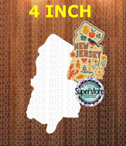 (4 inch) - Special New Jersey State - MDF Single Sided - Ornament