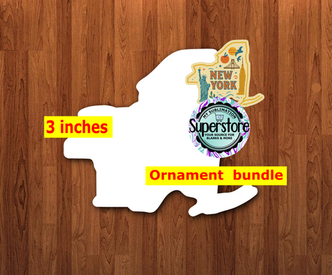 Special New York  State - With Hole or NO HOLE Bundle - ornament bundle price - MDF sublimation blank