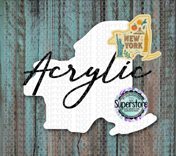 Clear Acrylic - Special New York -  With or Without Hole  - Sublimation Acrylic