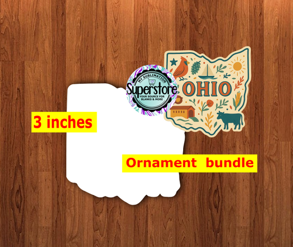 Special Ohio State - With Hole or NO HOLE Bundle - ornament bundle price - MDF sublimation blank