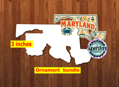 Special Maryland State - With Hole or NO HOLE Bundle - ornament bundle price - MDF sublimation blank