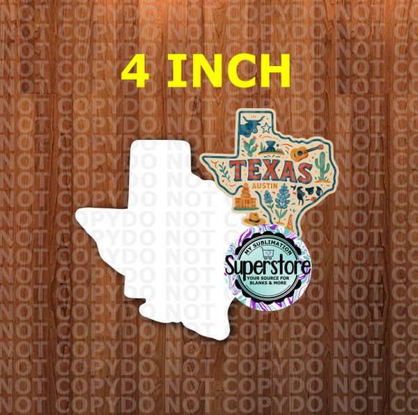 (4 inch) - Special Texas State - MDF Single Sided - Ornament