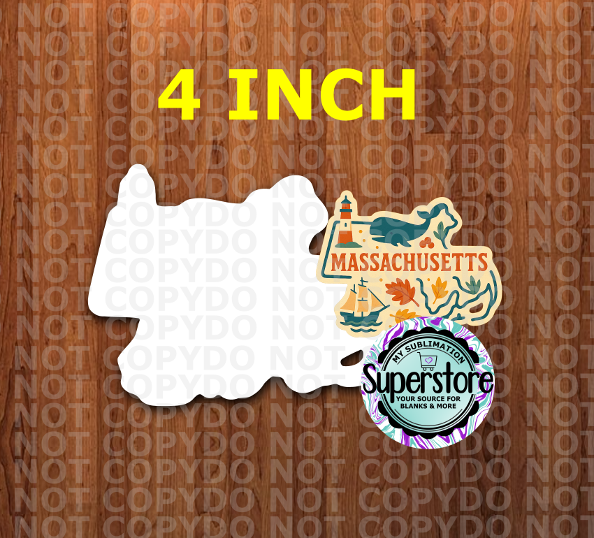 (4 inch) - Special  Massachusette - MDF Single Sided - Ornament