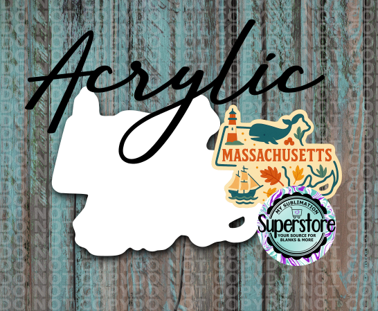 Clear Acrylic - Special Massachusette -  With or Without Hole  - Sublimation Acrylic